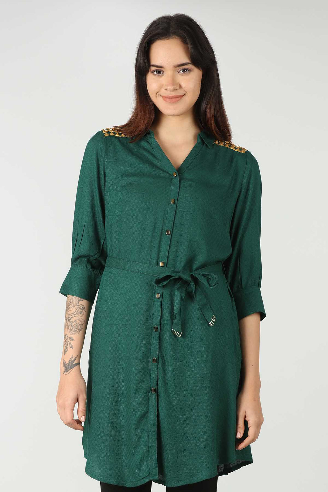 Rayon Green Handcrafted Shirt