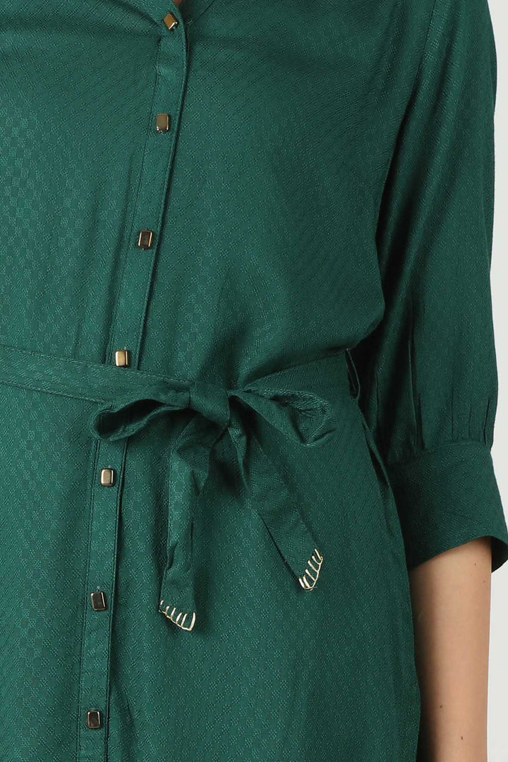 Rayon Green Handcrafted Shirt