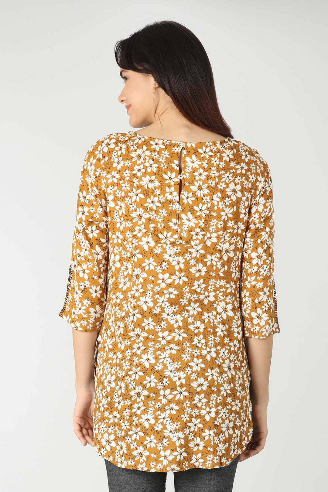 Mustard Rayon Handcrafted Top