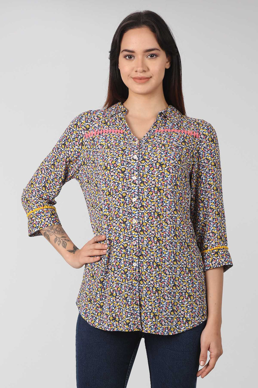 Multicolour Calci Crepe Printed Top