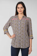 Multicolour Calci Crepe Printed Top