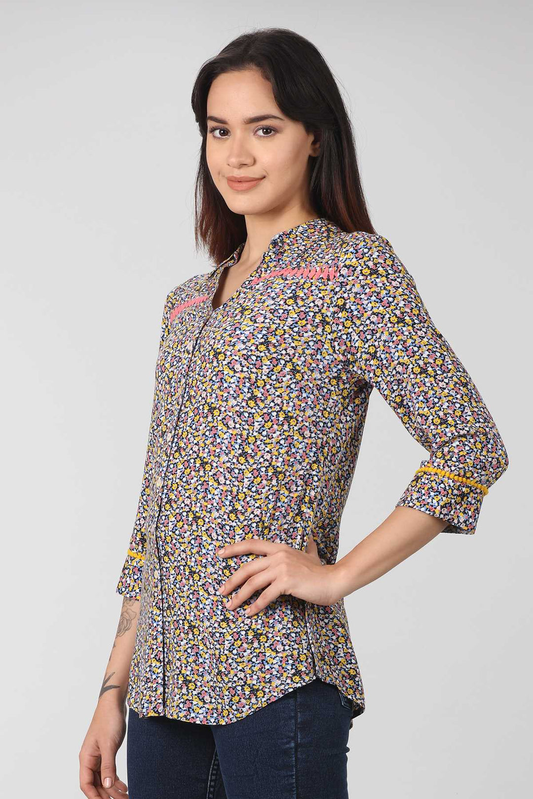 Multicolour Calci Crepe Printed Top