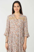 Beige Printed Maxi Dress