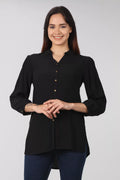 Solid Black High - Low Shirt