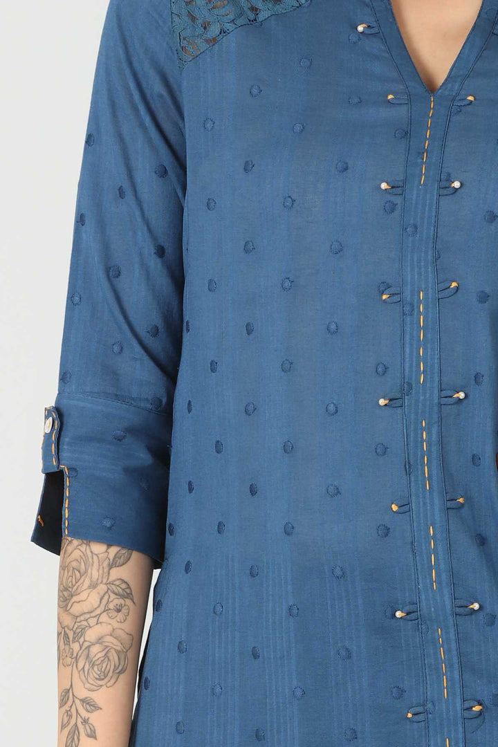 Cotton Blue Chifley Top