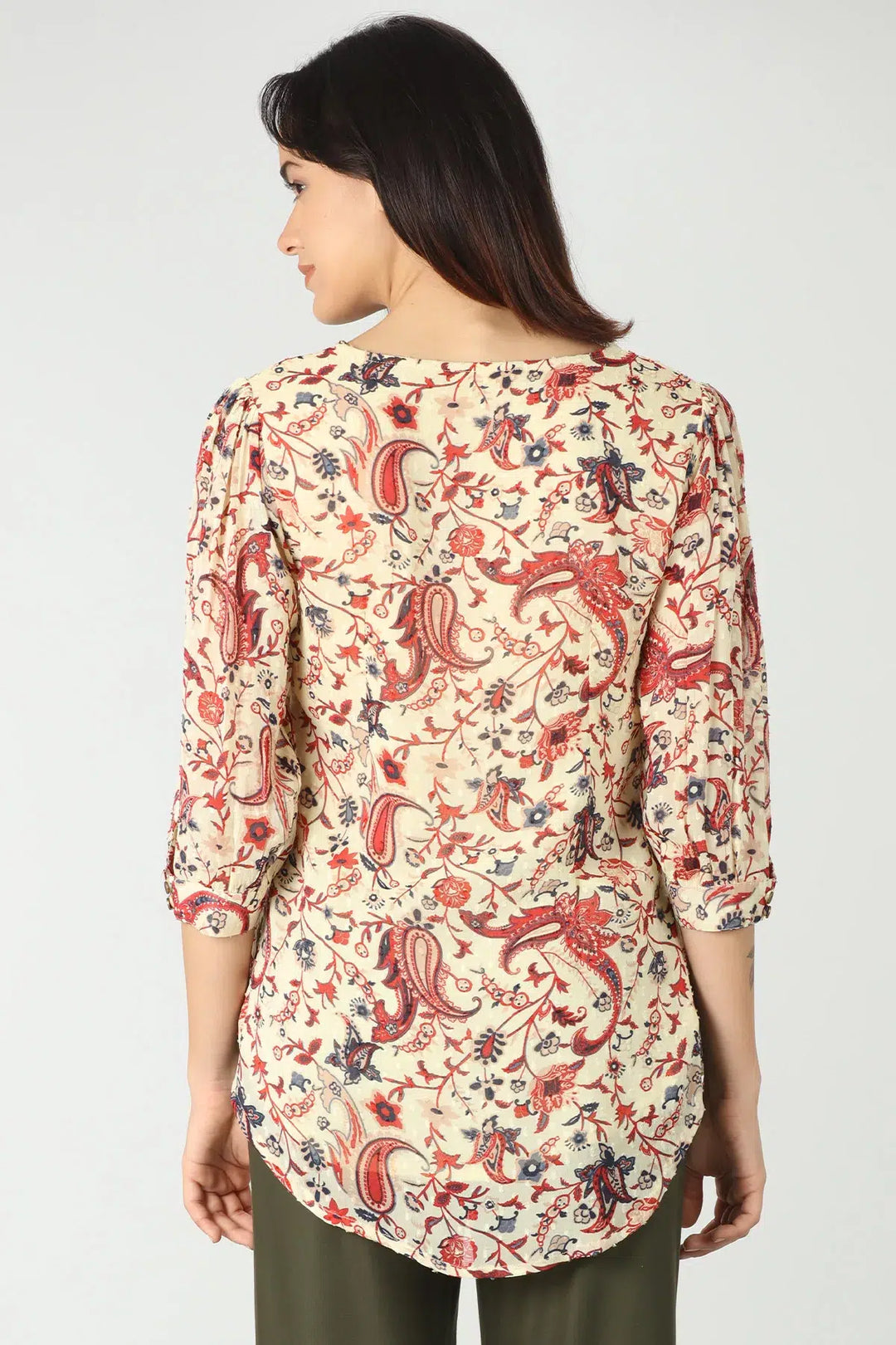 Light Beige paisley print top
