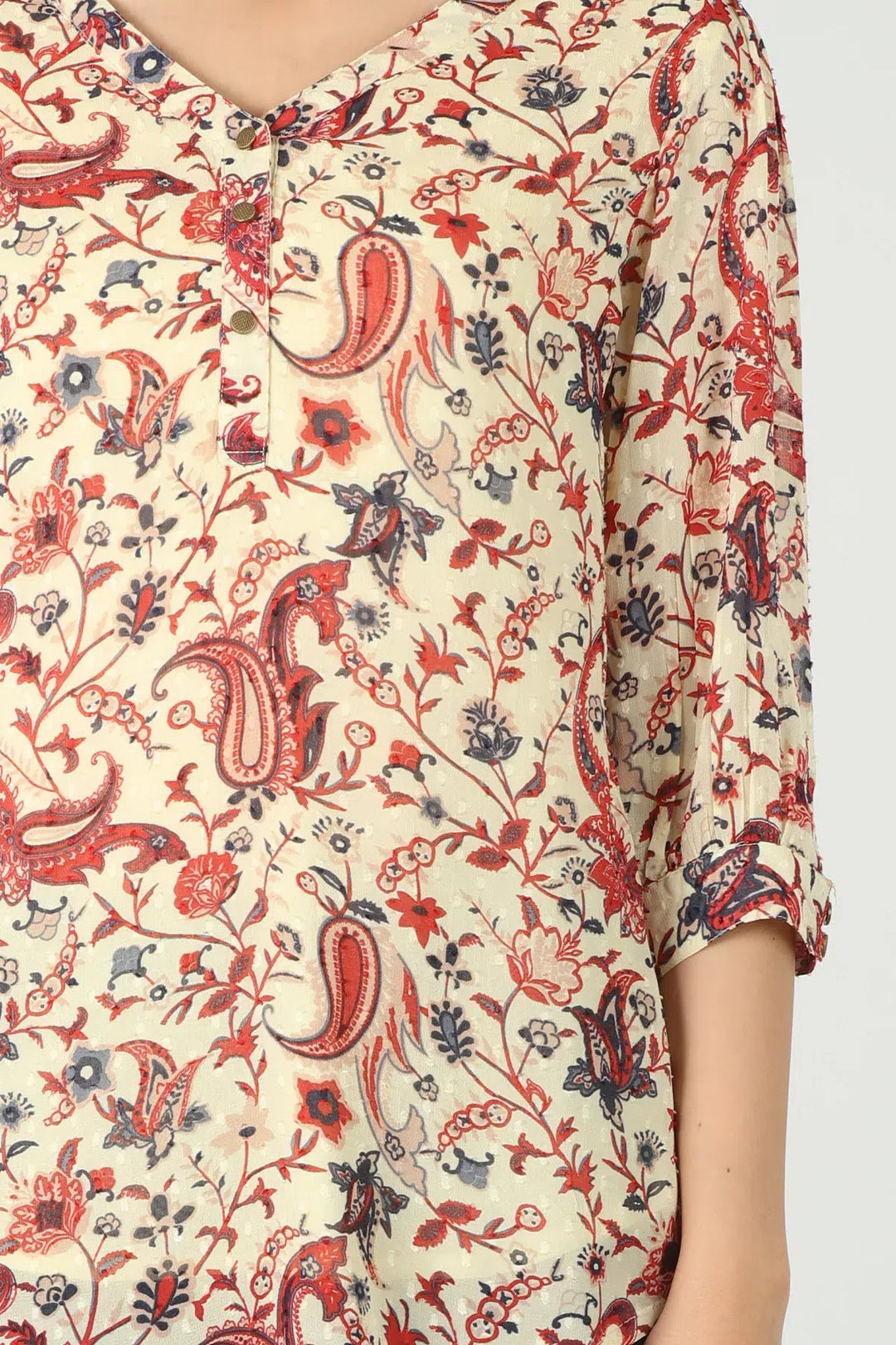 Light Beige paisley print top