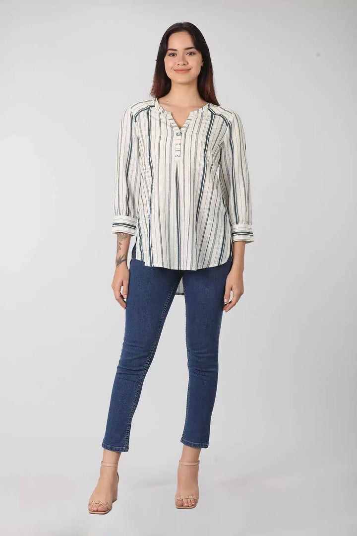 Off White Stripes Cotton Shirt