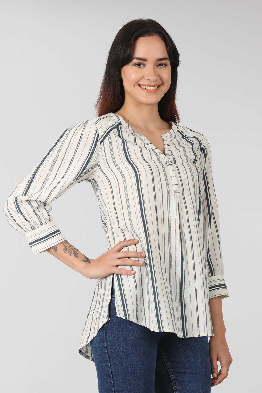 Off White Stripes Cotton Shirt