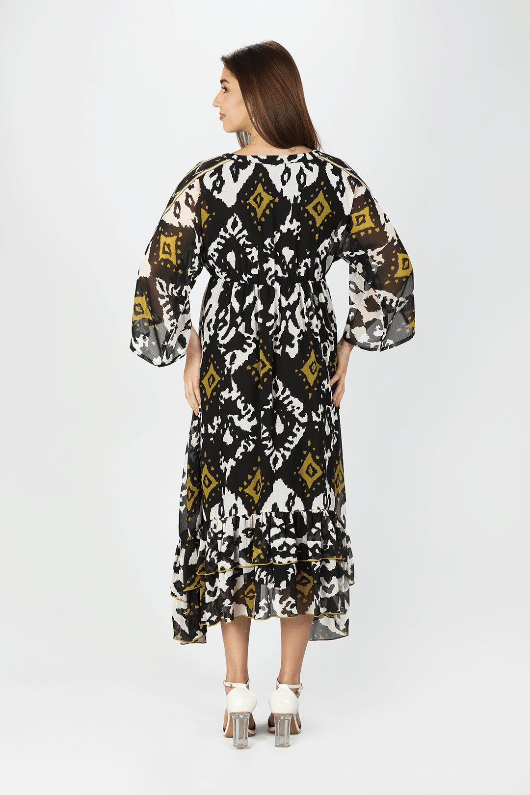 Charcoal Black Chiffon Maxi Dress