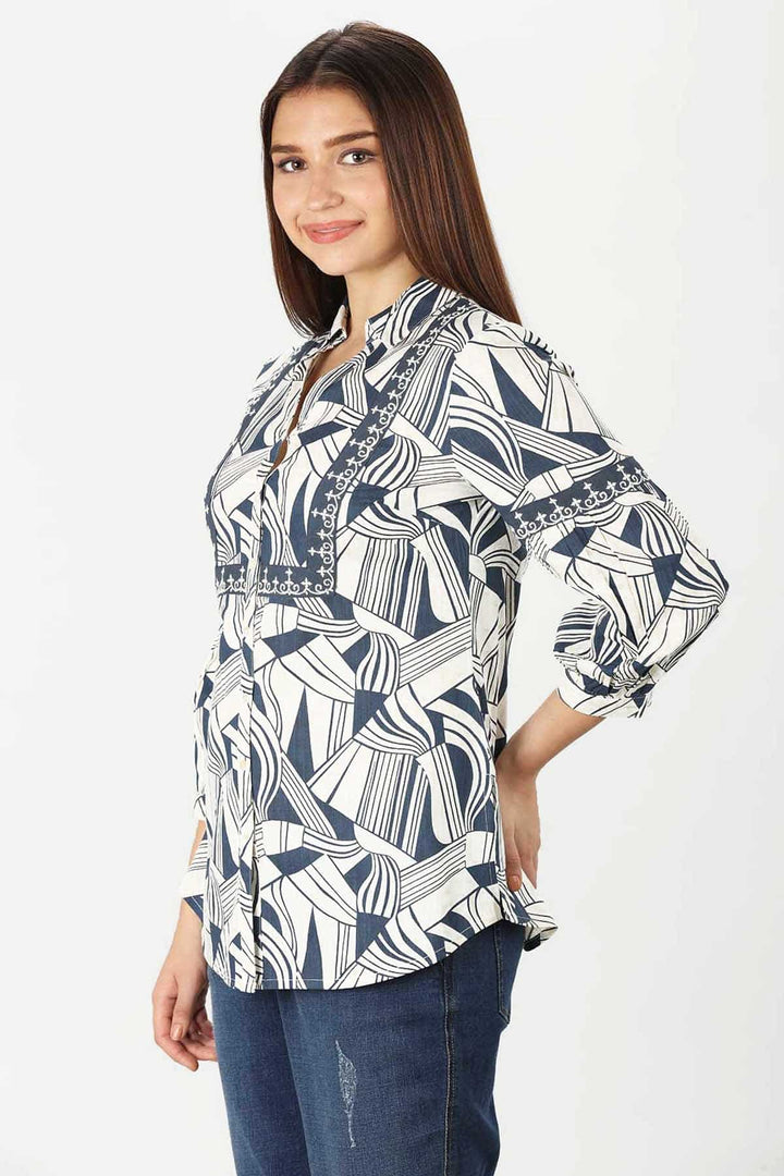 Embroidered Rayon Slub Shirt