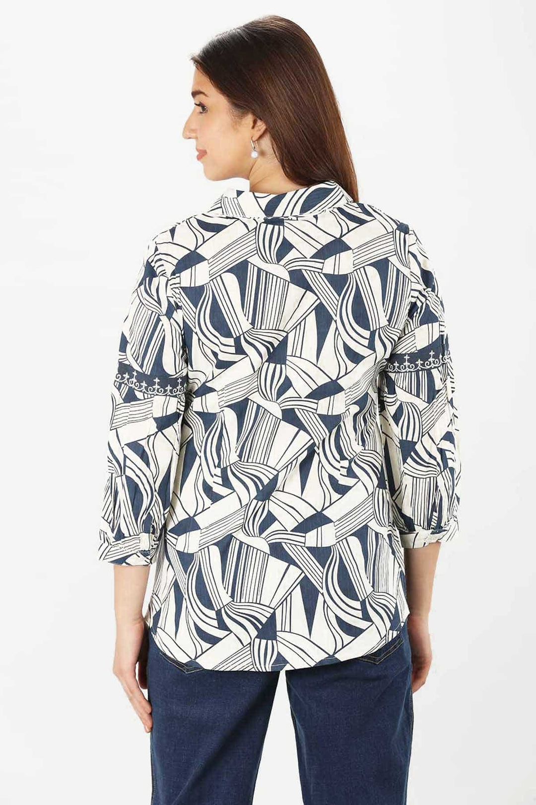 Embroidered Rayon Slub Shirt
