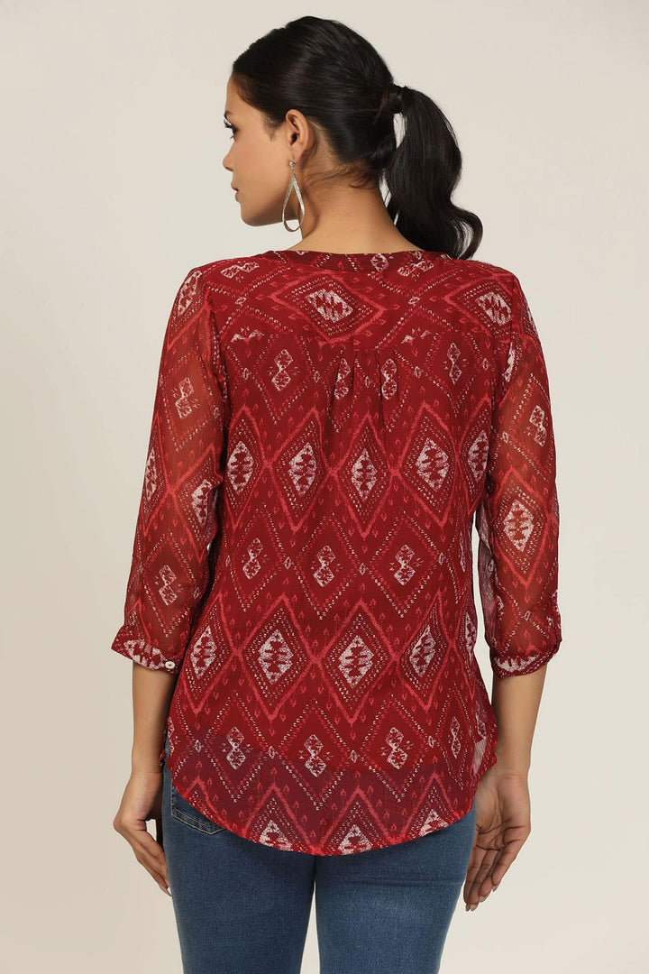 Maroon Chiffon Dream Shirt