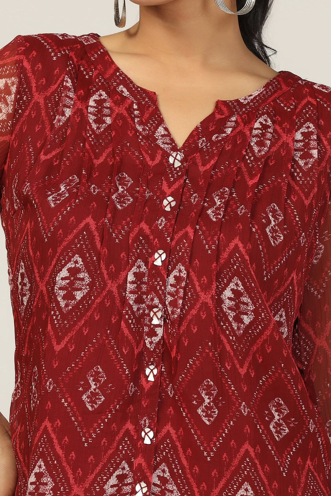 Maroon Chiffon Dream Shirt