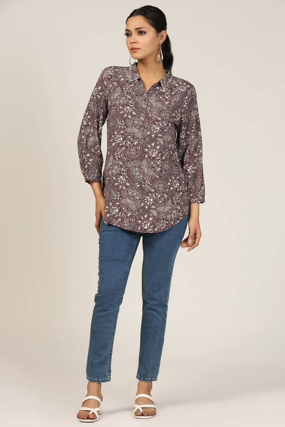 Vibrant Purple Printed Shirt