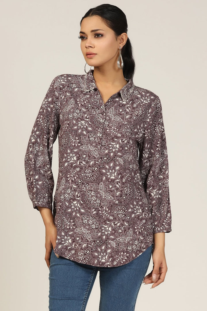 Vibrant Purple Printed Shirt