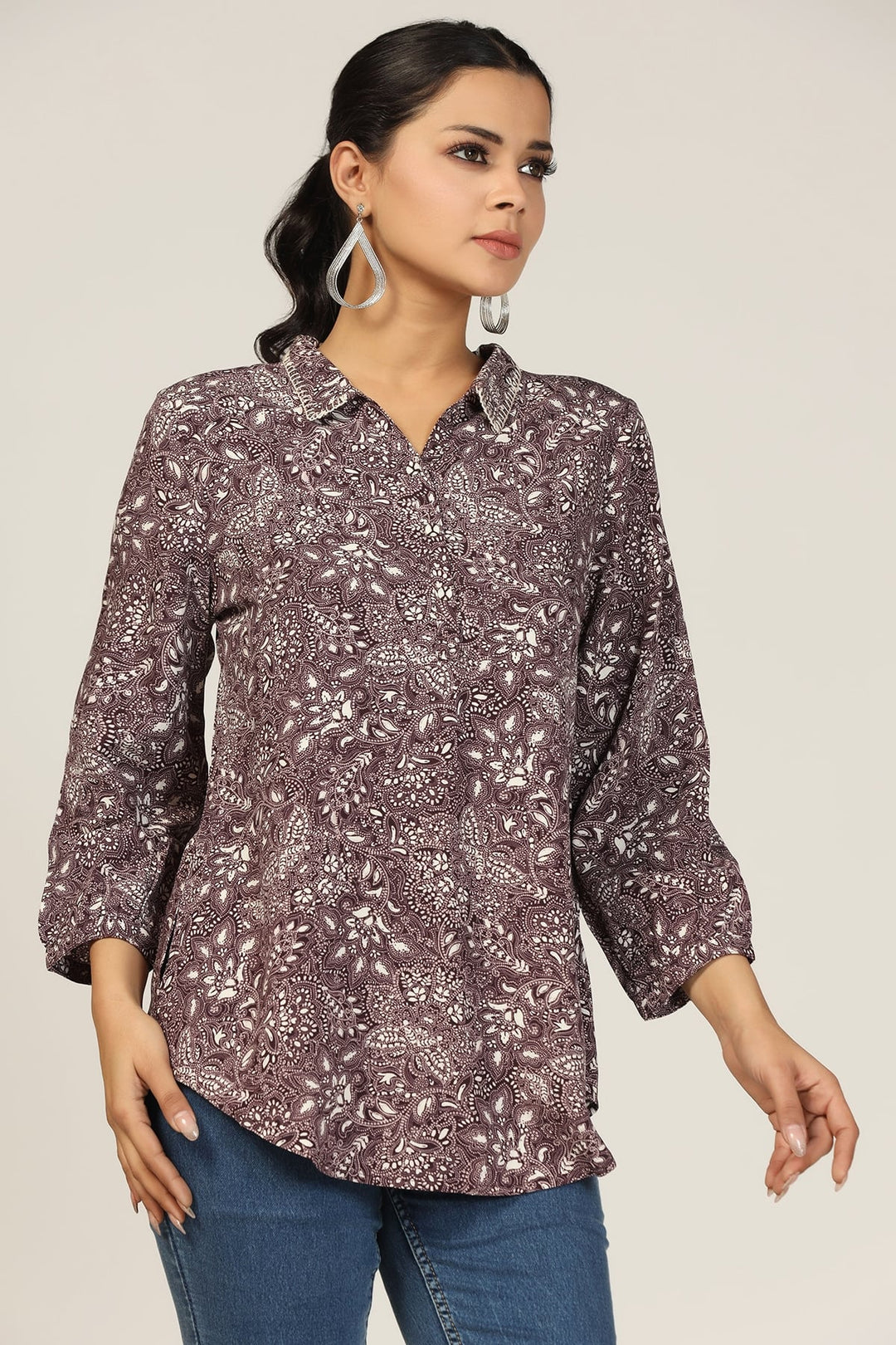 Vibrant Purple Printed Shirt