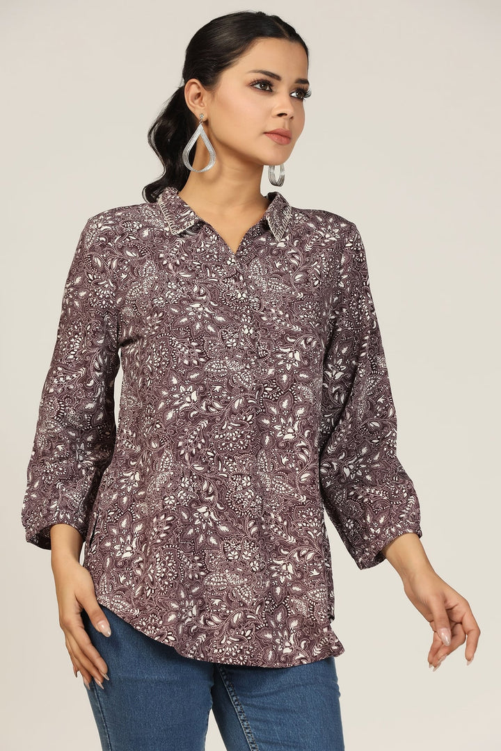 Vibrant Purple Printed Shirt