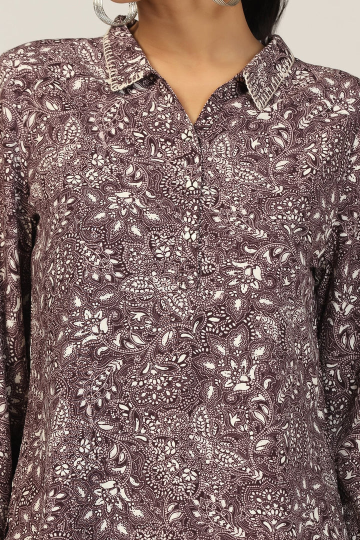 Vibrant Purple Printed Shirt