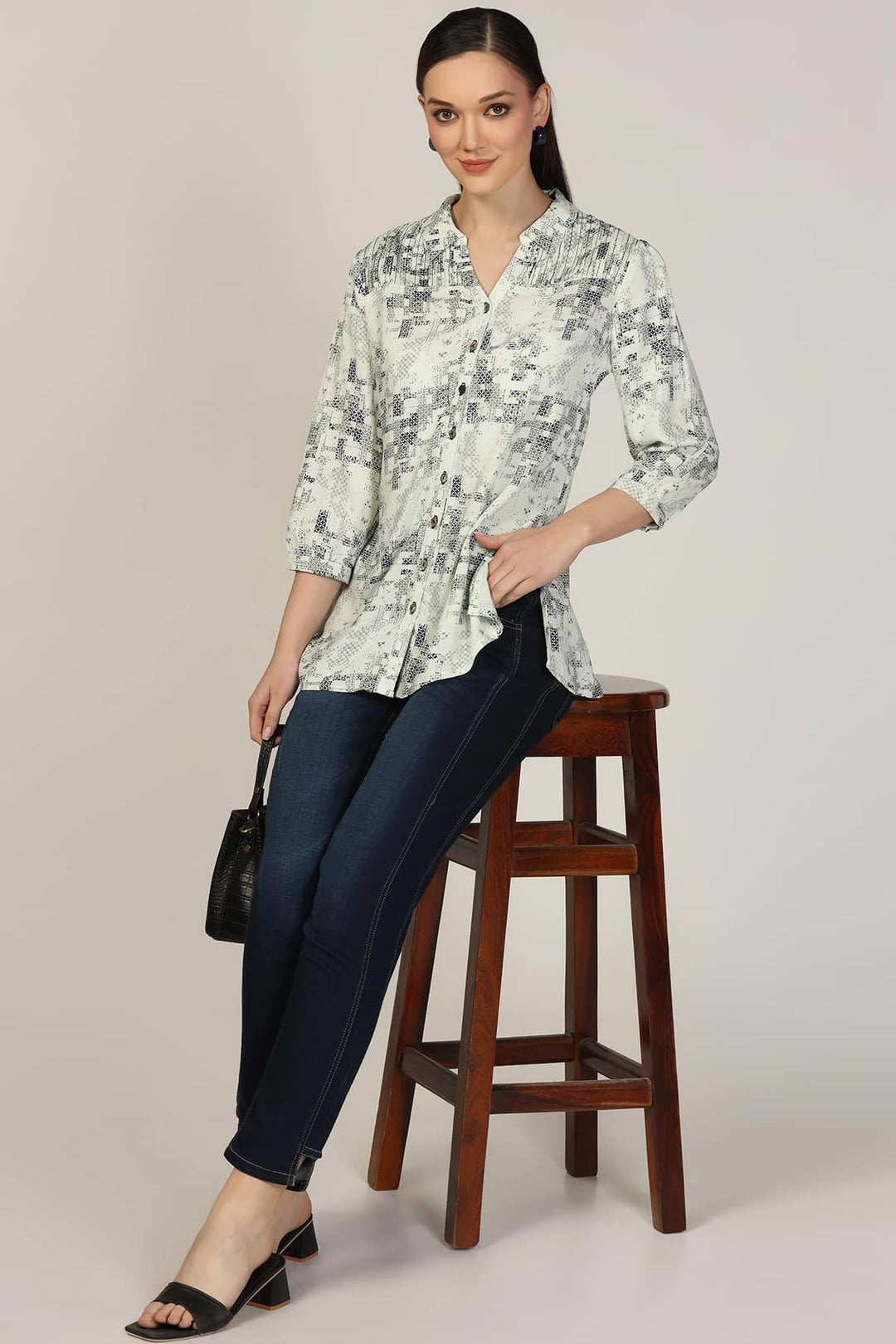 Light Green Rayon Collared Neck Shirt