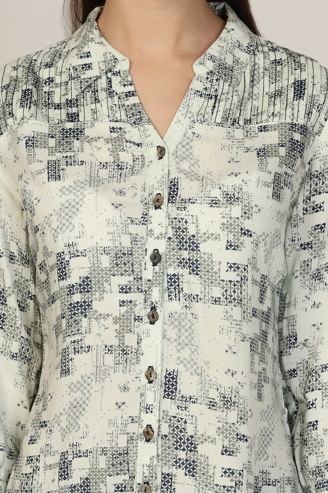 Light Green Rayon Collared Neck Shirt