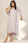 Light Pink Printed Viscose Crepe Dress