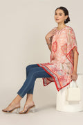 Peach Kimono Sleeve Kaftan Top