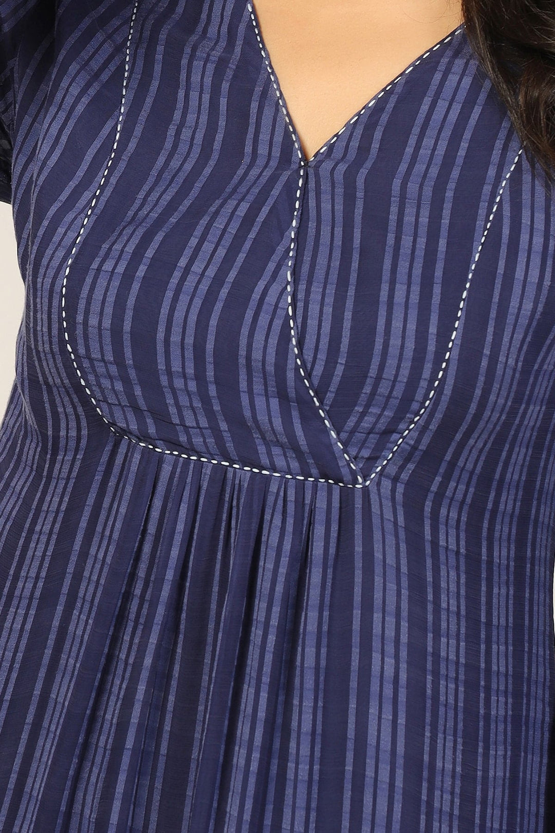 Blue Georgette Casual Dress