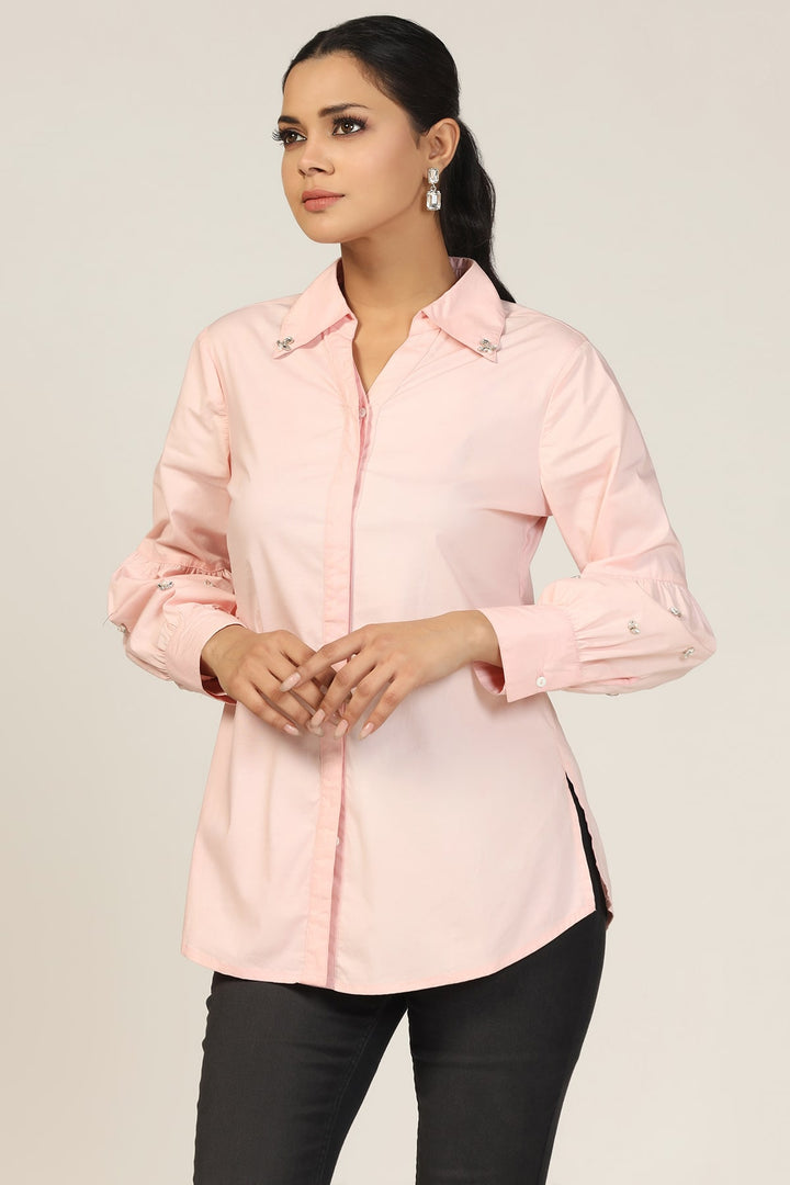 Peach Full Sleeves Shirt