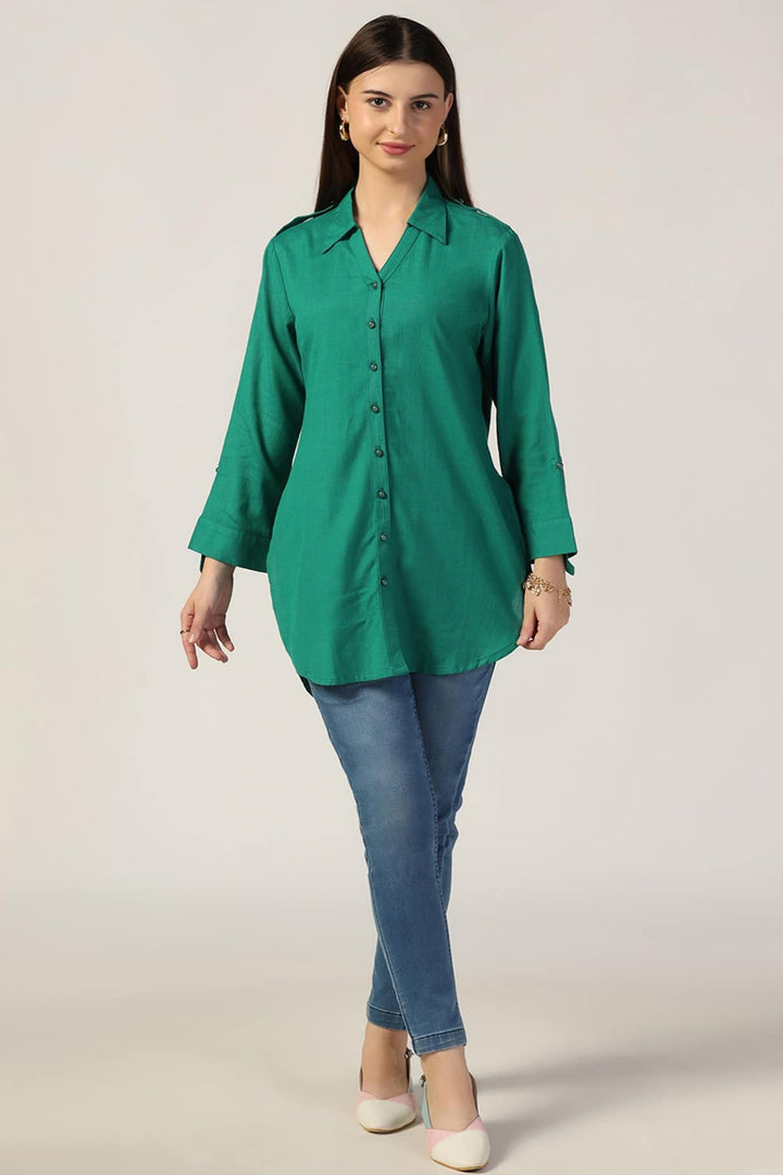 Forest Green Collared Tunic