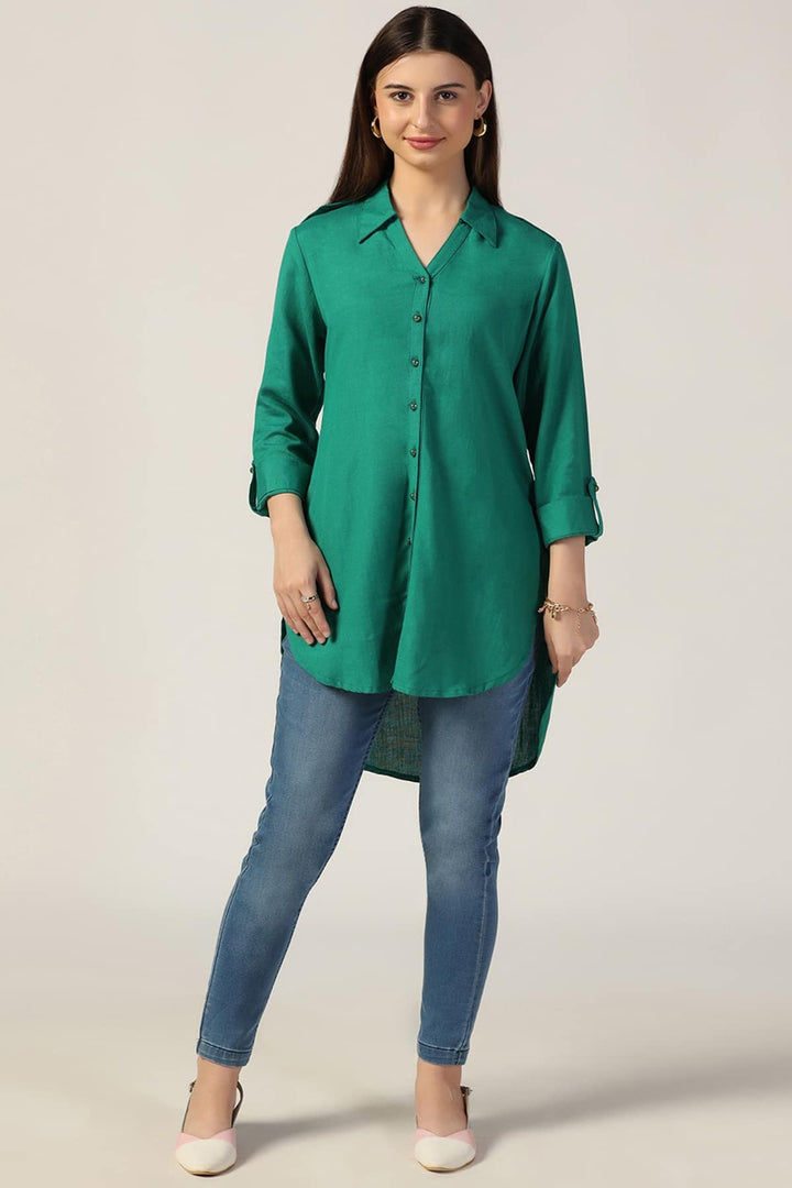 Forest Green Collared Tunic