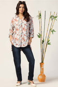 Off White Printed Rayon Shirt