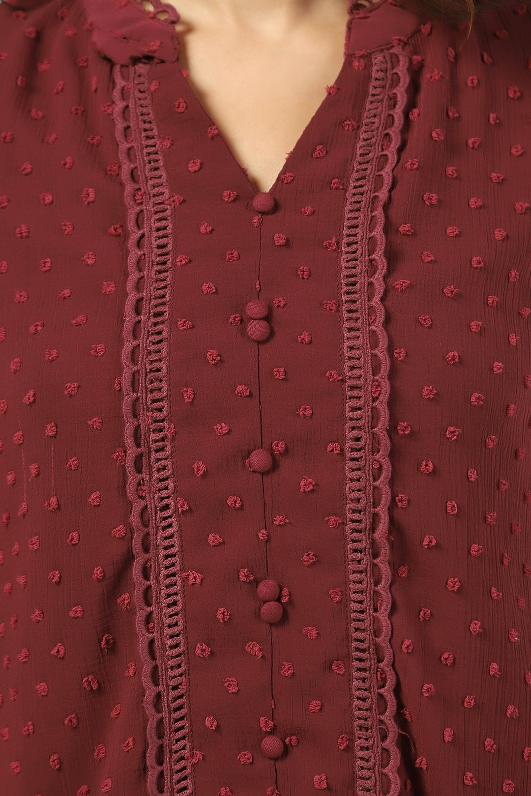 Maroon Printed Georgette Buta Top