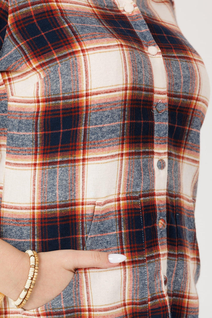 Beige Woolen Check Winter Shirt