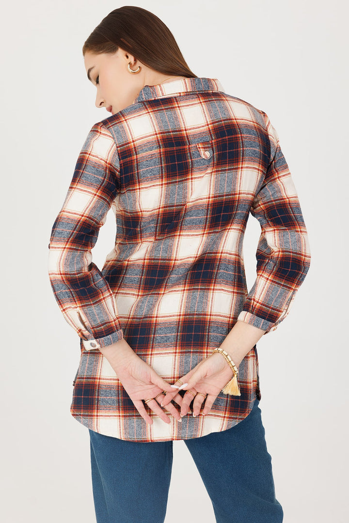 Beige Woolen Check Winter Shirt