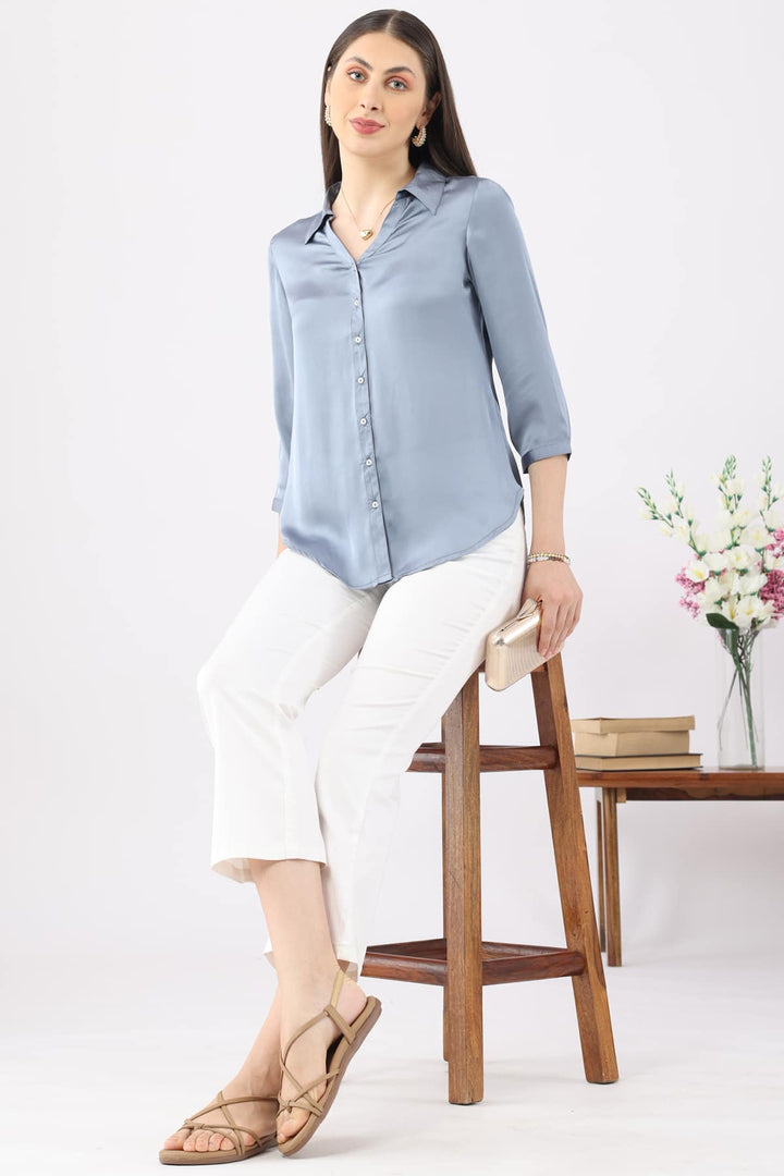 Grey Collared Shirt