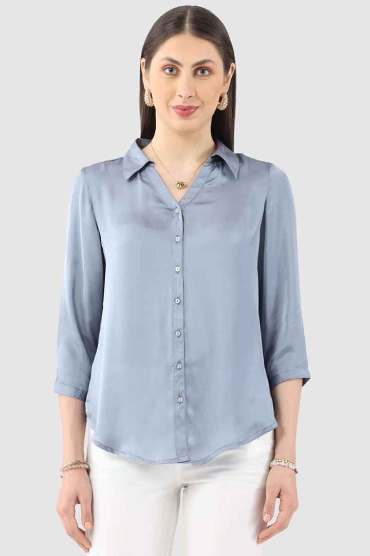 Grey Collared Shirt