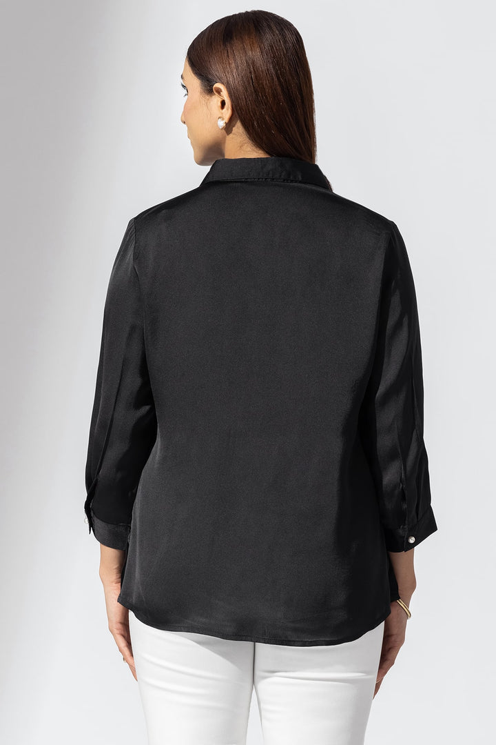 Elegant Black Collared Shirt