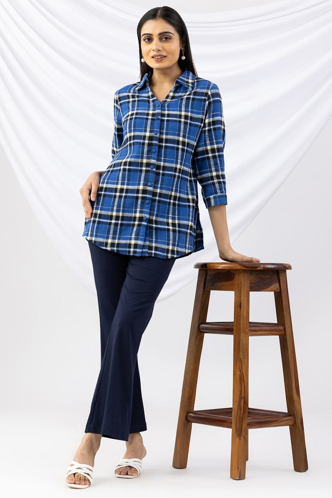 Navy Tencel Roma Spandex Pant