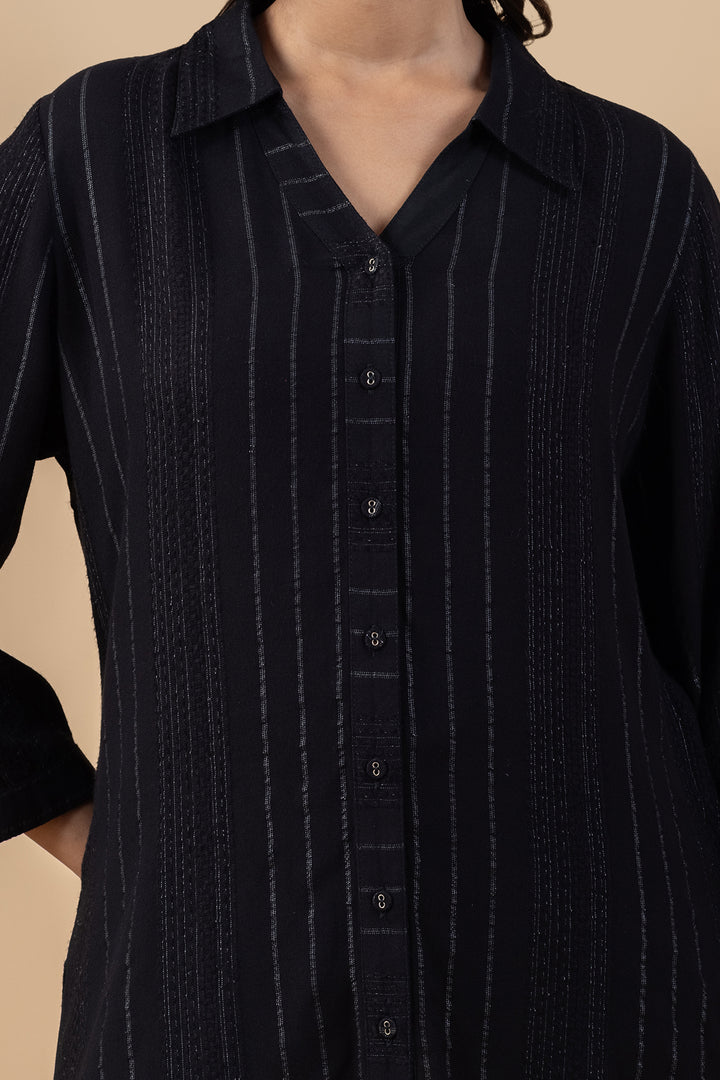 Black Viscose Evening Shirt