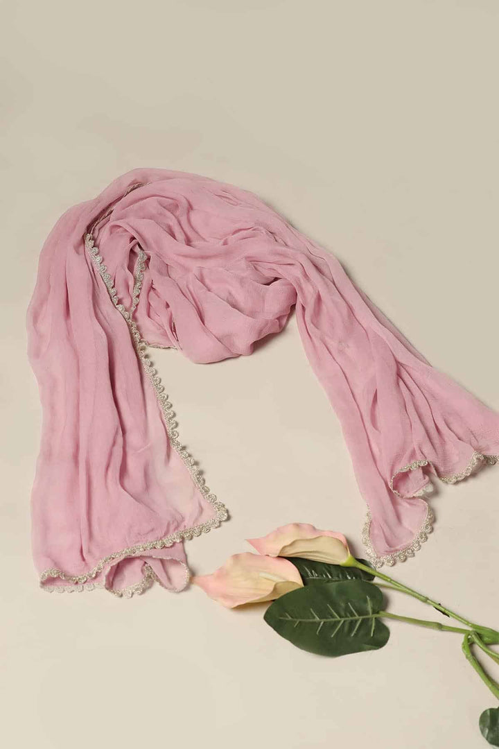 Onion Colour Viscose Chiffon Dupatta