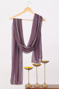 Mauve Solid Ensemble Dupatta in Chiffon Viscose