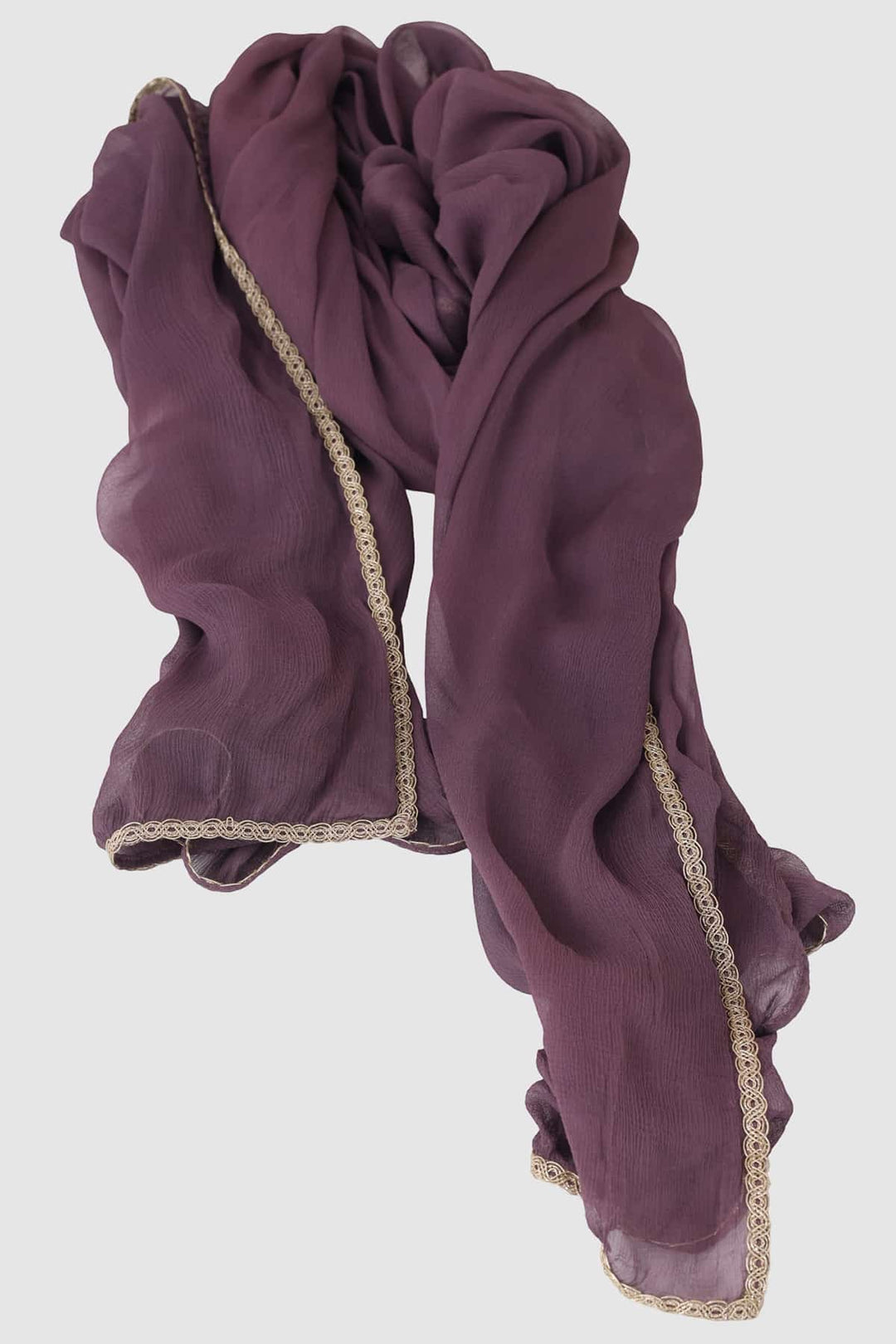 Mauve Solid Ensemble Dupatta in Chiffon Viscose