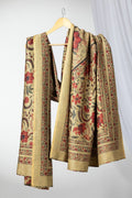 Printed Khaki Pashmina Winter Dupatta