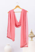 Solid Pink Chiffon Viscose Dupatta