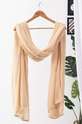 Beige Solid Viscose Chiffon Dupatta