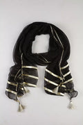 Black Solid Ensemble Dupatta