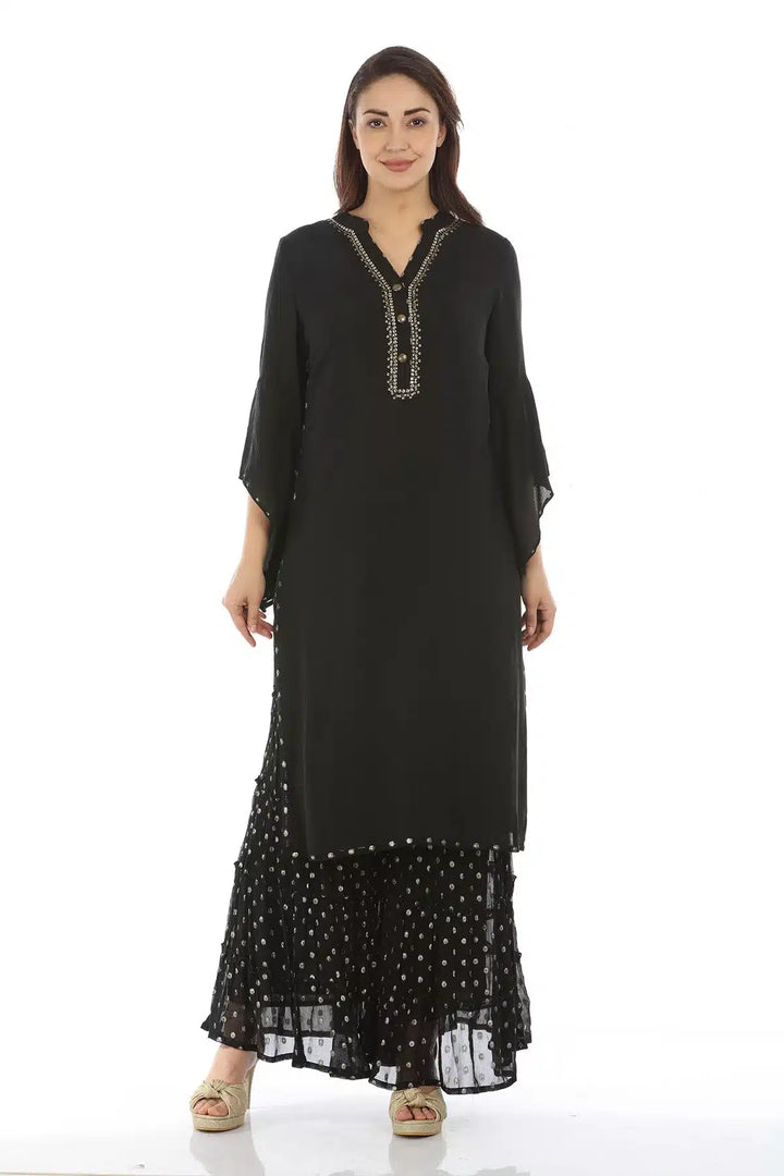 Black Solid Ensemble Dupatta