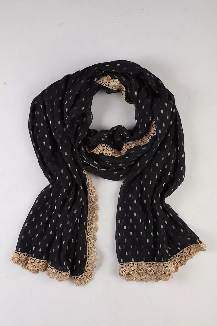 Charcoal Black Embroider Dupatta
