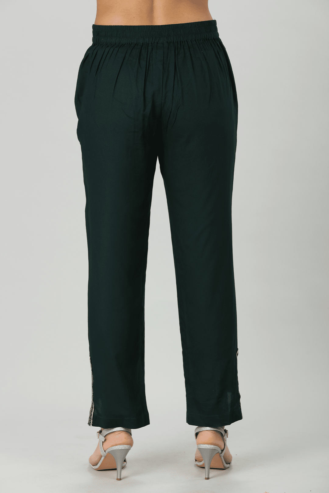 Green Solid Rayon Palazzo